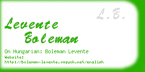 levente boleman business card